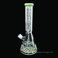 COLOR MOUTH CUSTOMIZED COLOR SANDBLASTED SERFACE DESIGN HIGH BOROSILICATE GLASS WATER PIPE WITH CLEAR BOWL AND DOWNSTEM